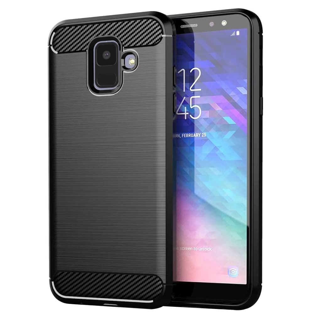 Techsuit Karbon Silikon Samsung Galaxy A6 2018 Černý - náhled 1