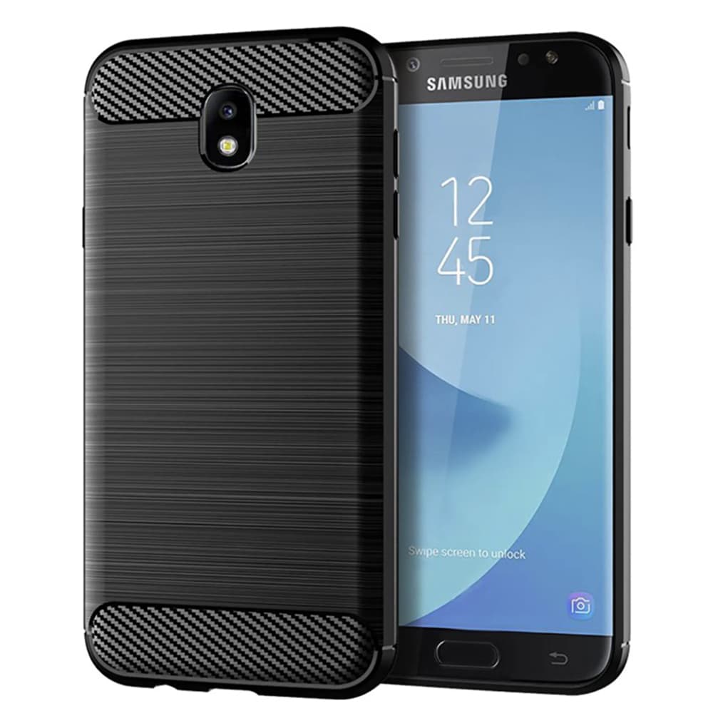 Techsuit Karbon Silikon Samsung Galaxy J7 2017 Černý - náhled 1