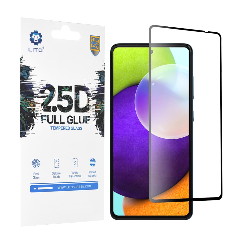 Lito 2.5D FullGlue sklo A52 4G A52 5G A52s 5G Černé - náhled 1