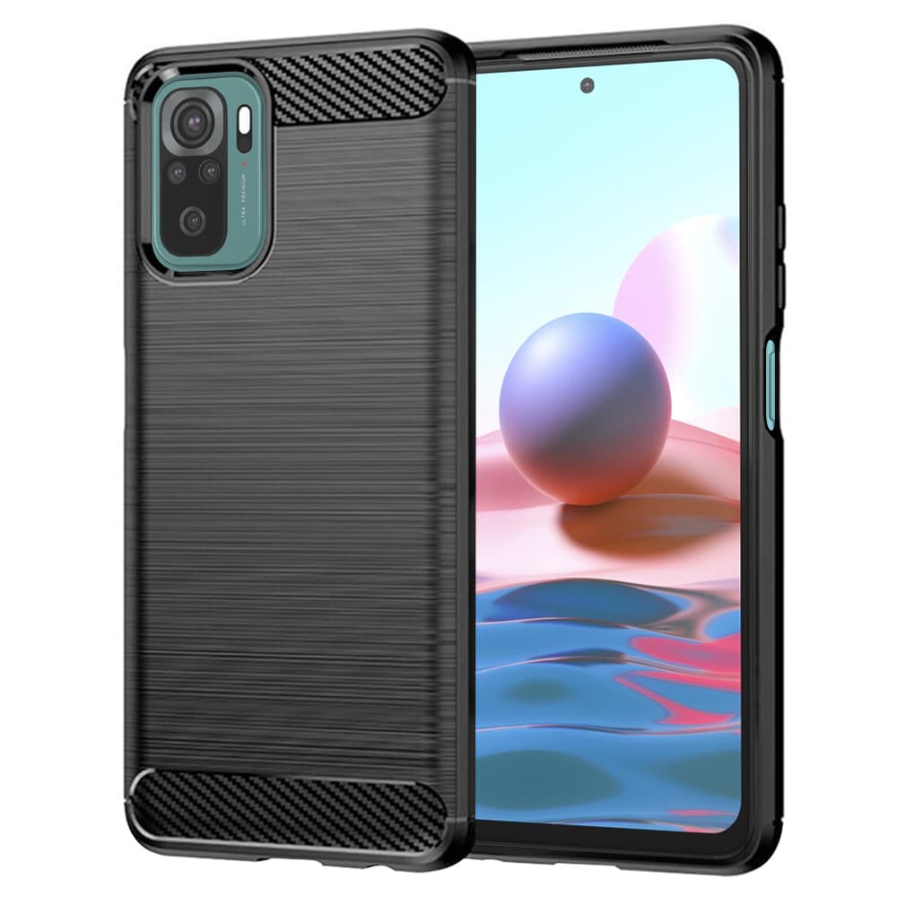 Techsuit Carbon Silicone Xiaomi Redmi Note 10 4G Note 10S Poco M5s černé - náhled 1