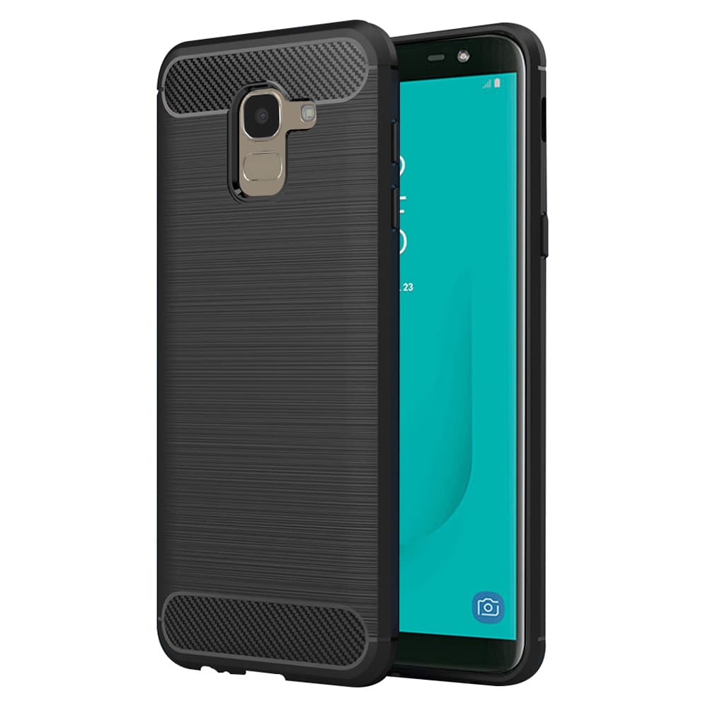 Techsuit Karbon Silikon Samsung Galaxy J6 2018 Černý - náhled 1