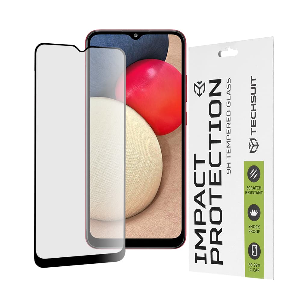 Techsuit 111D Celoplošné Sklo Samsung Galaxy A02s A03 A03s A03 Core A04e M04 Černé - náhled 1