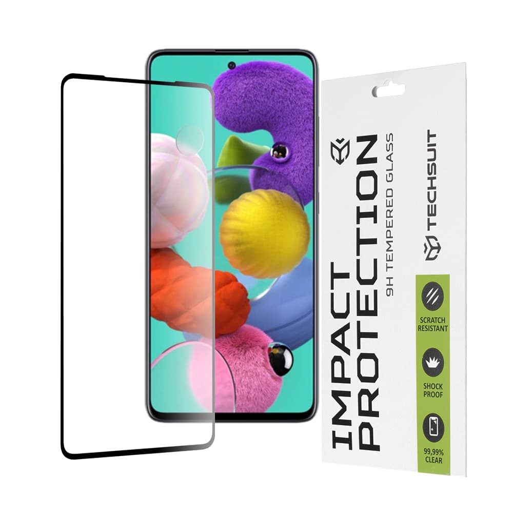 Techsuit 111D Celoplošné sklo Samsung A51 4G 5G Černé - náhled 1