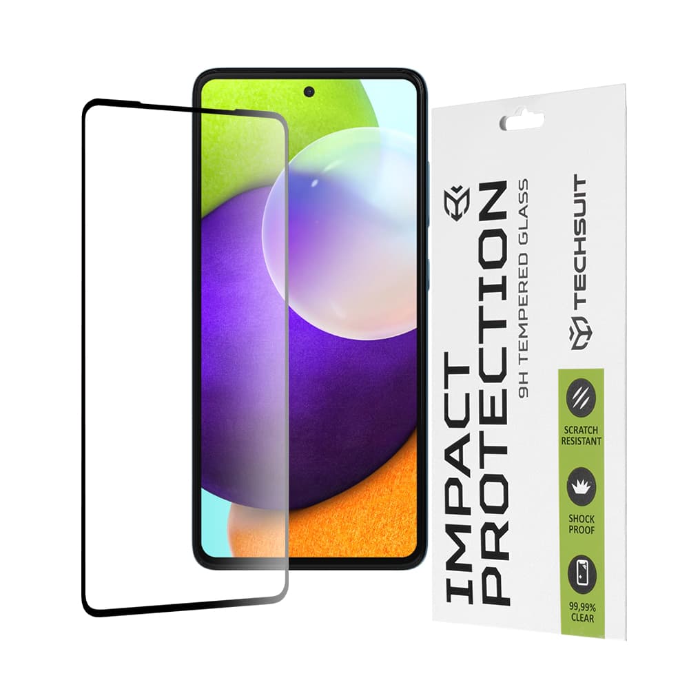 Techsuit 111D Celoplošné lepené sklo Samsung A52 A52s Black - náhled 1