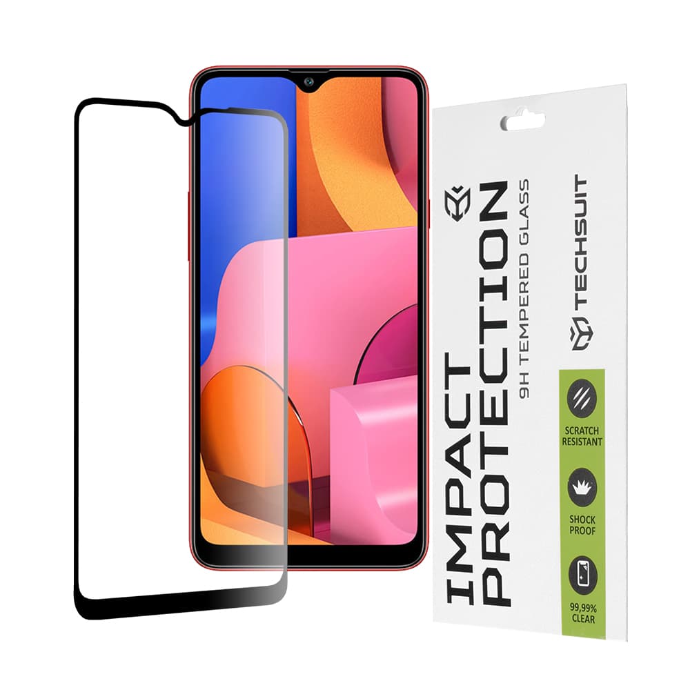 Techsuit 111D Celoplošné Celolepicí sklo Samsung Galaxy A20s Černé - náhled 1