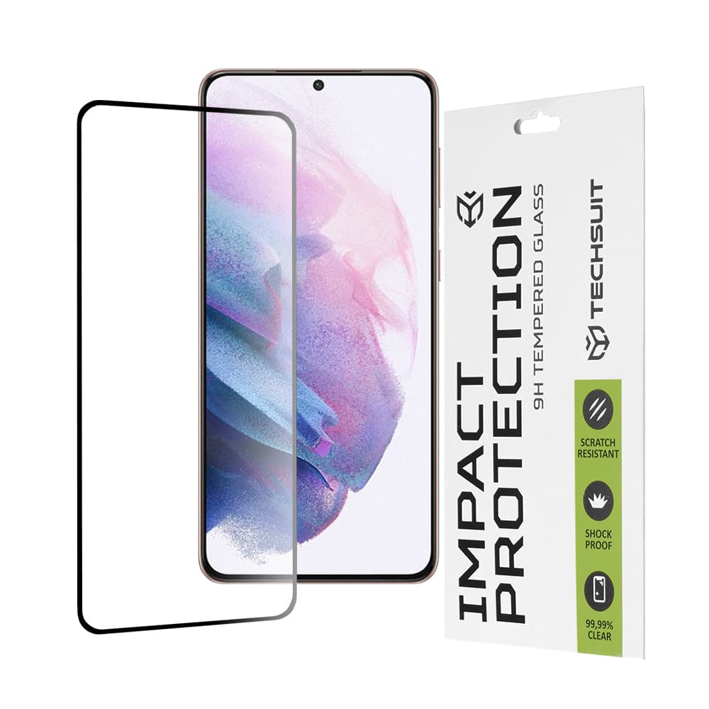 Techsuit 111D Celoplošné lepené sklo Samsung Galaxy S21 Plus 5G Black - náhled 1