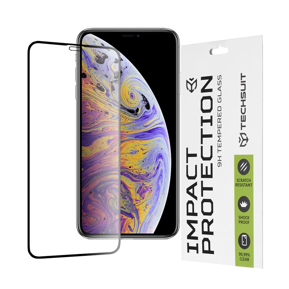 Techsuit 111D Celoplošné Sklo iPhone 11 Pro Max Černé - náhled 1
