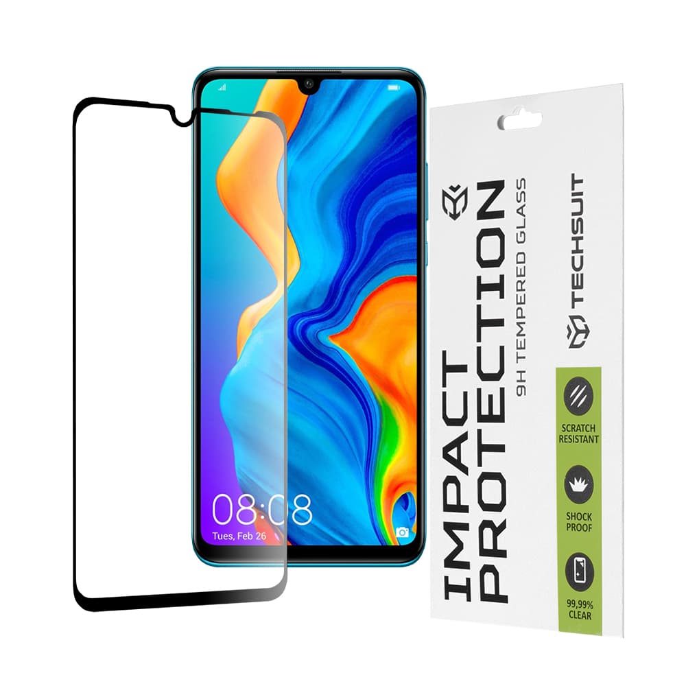 Techsuit 111D Celoplošné sklo Huawei P30 Lite New Edition Black - náhled 1