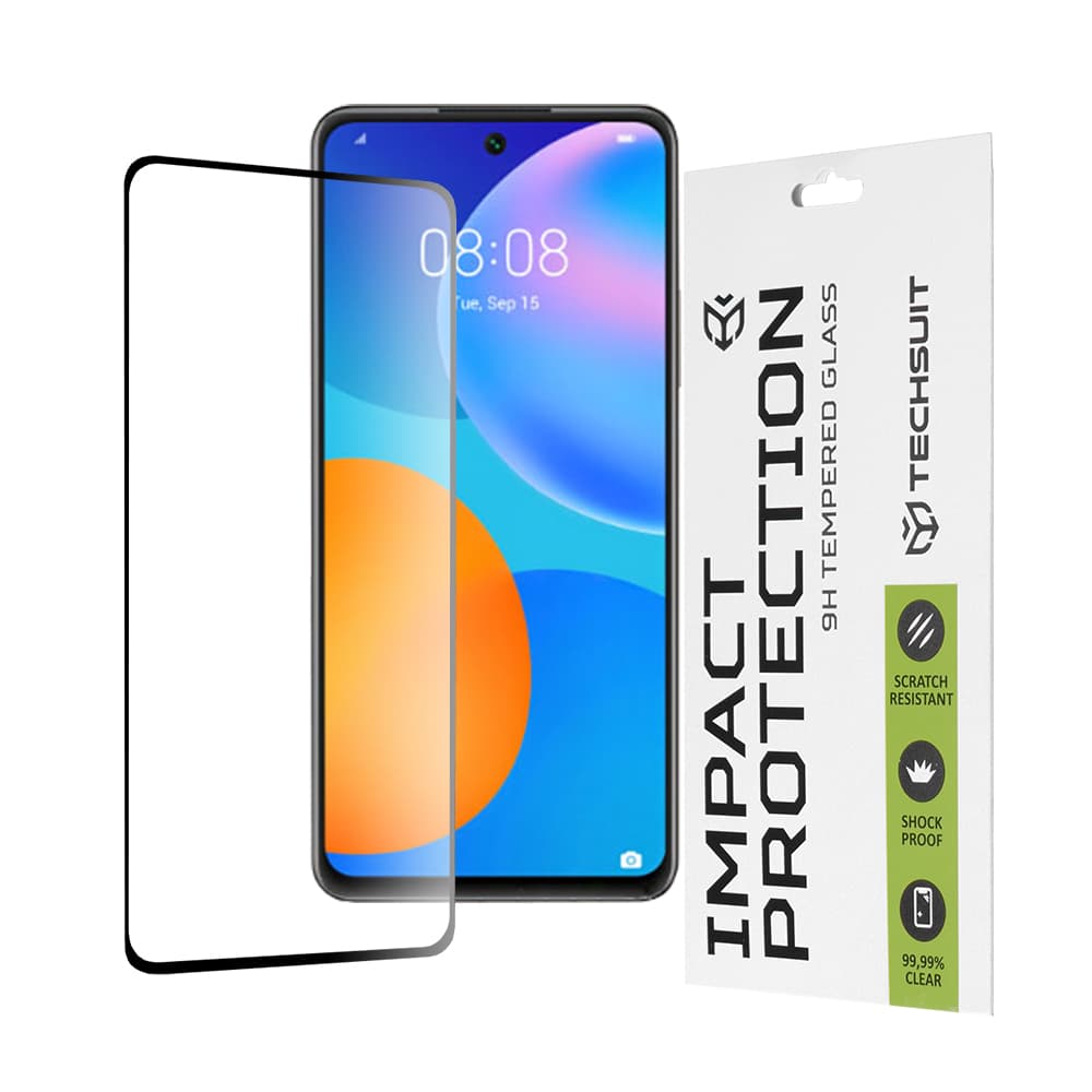 Techsuit 111D Celoplošné lepené sklo Huawei P smart 2021 Black - náhled 1