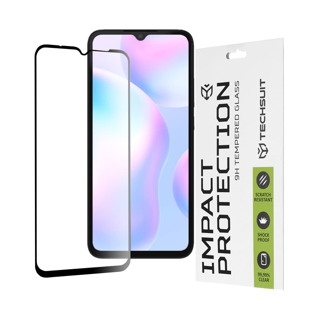Techsuit 111D Celolepené sklo Xiaomi Redmi 9/9A/9AT/9C/10A/A1/A2 Černé - náhled 1