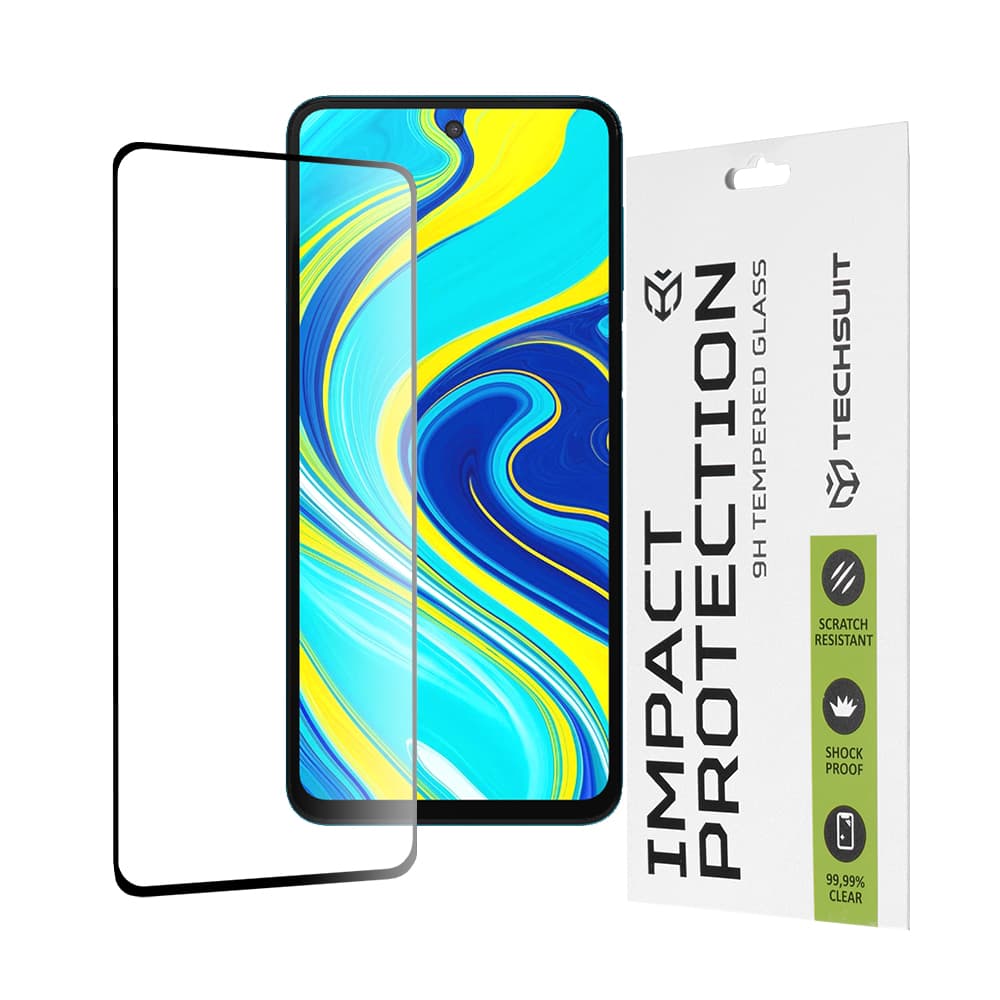 Techsuit 111D Celoplošné sklo Xiaomi Redmi Note 9S Pro Max Black - náhled 1