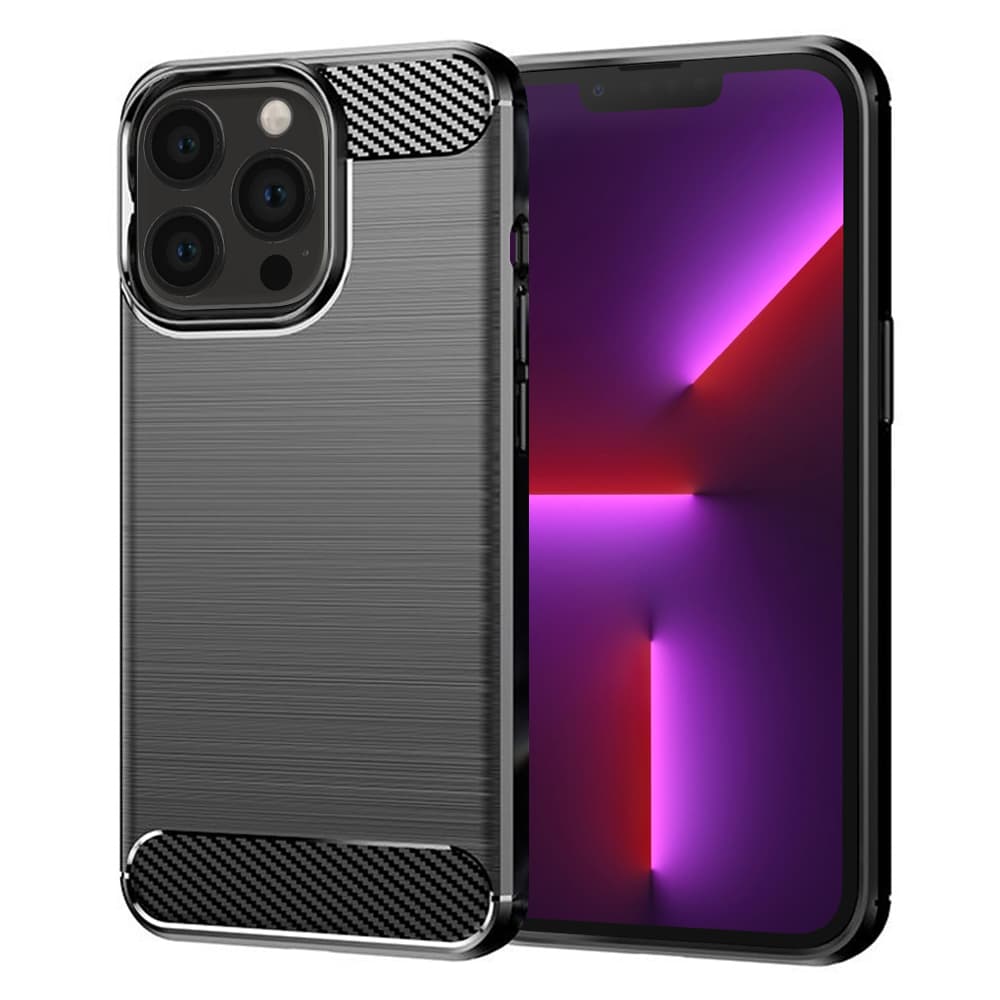 Techsuit Karbon Silikon iPhone 13 Pro Černý - náhled 1