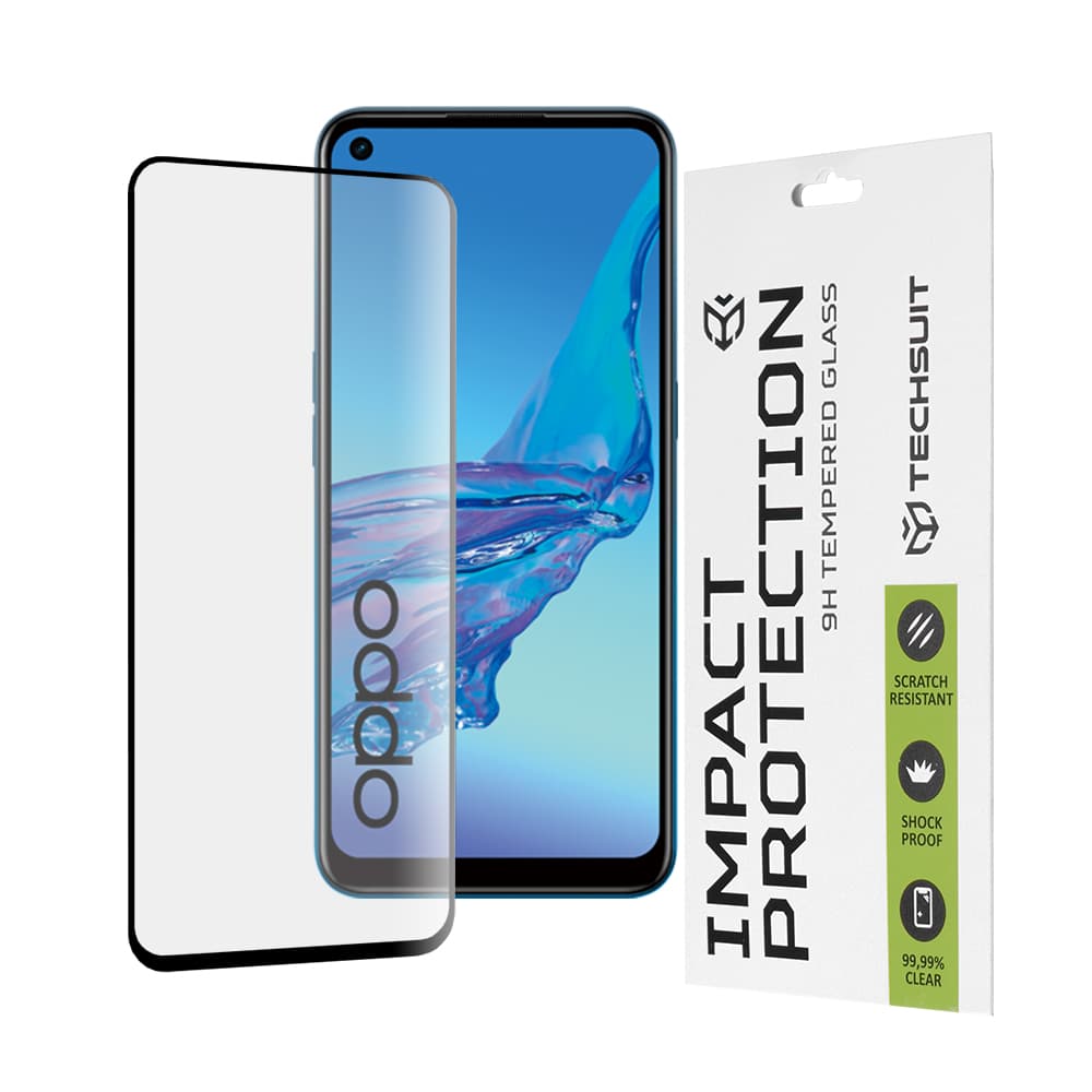 Techsuit 111D Celoplošné lepené sklo Oppo A53 4G A53s 4G Black - náhled 1