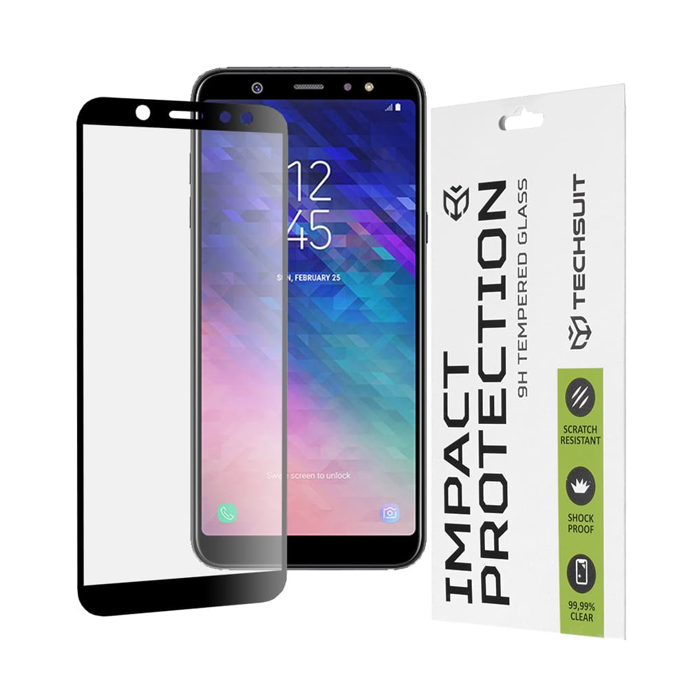 Techsuit 111D Full Cover Full Glue Sklo Samsung Galaxy A6 2018 Černá - náhled 1