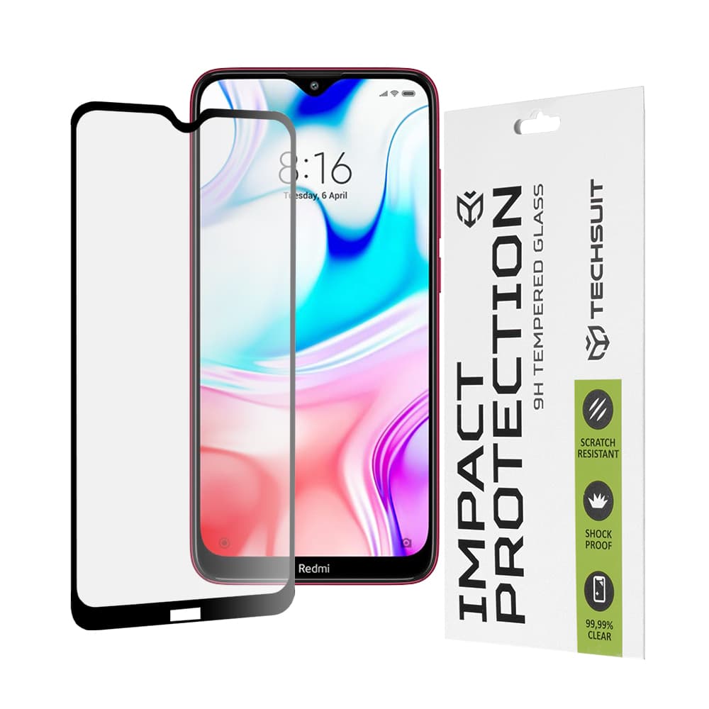 Techsuit 111D Celoplošné Full Glue Sklo Xiaomi Redmi 8 Redmi 8A Černá - náhled 1