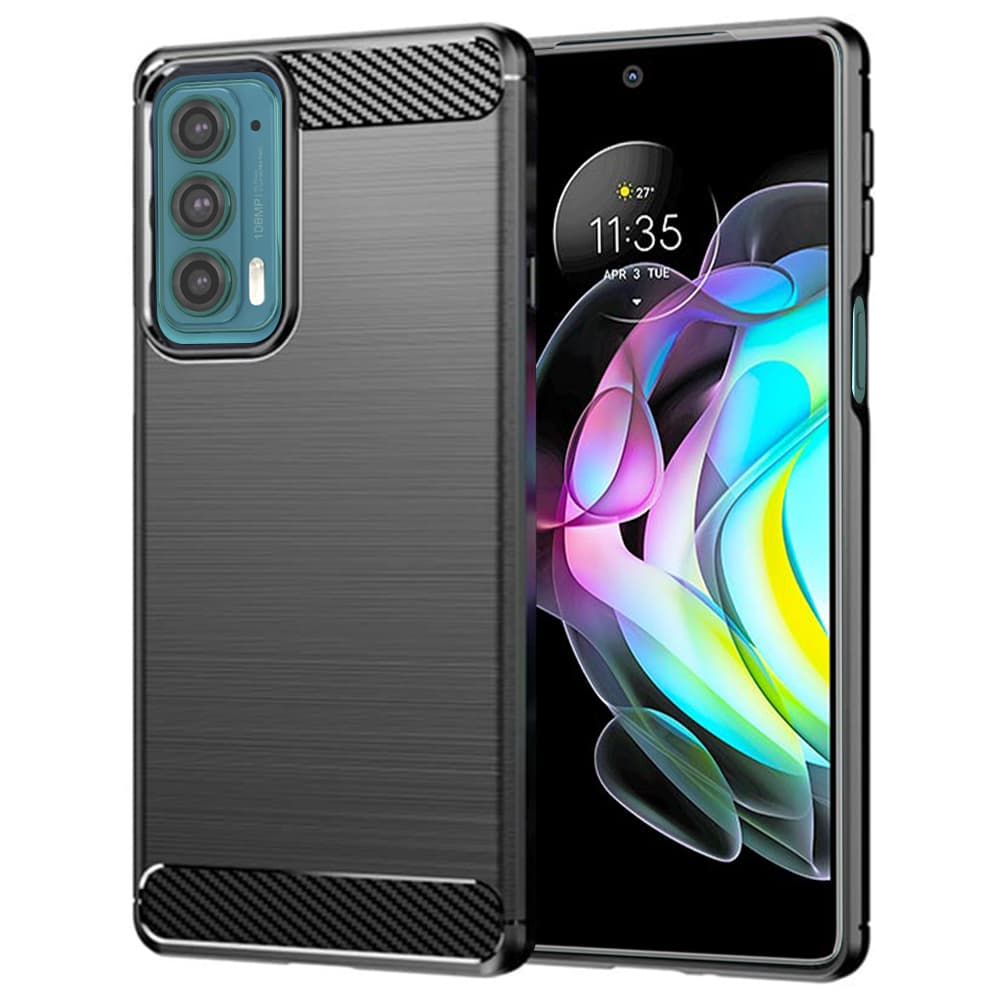 Techsuit Karbon Silikon Motorola Edge 20 5G Černý - náhled 1