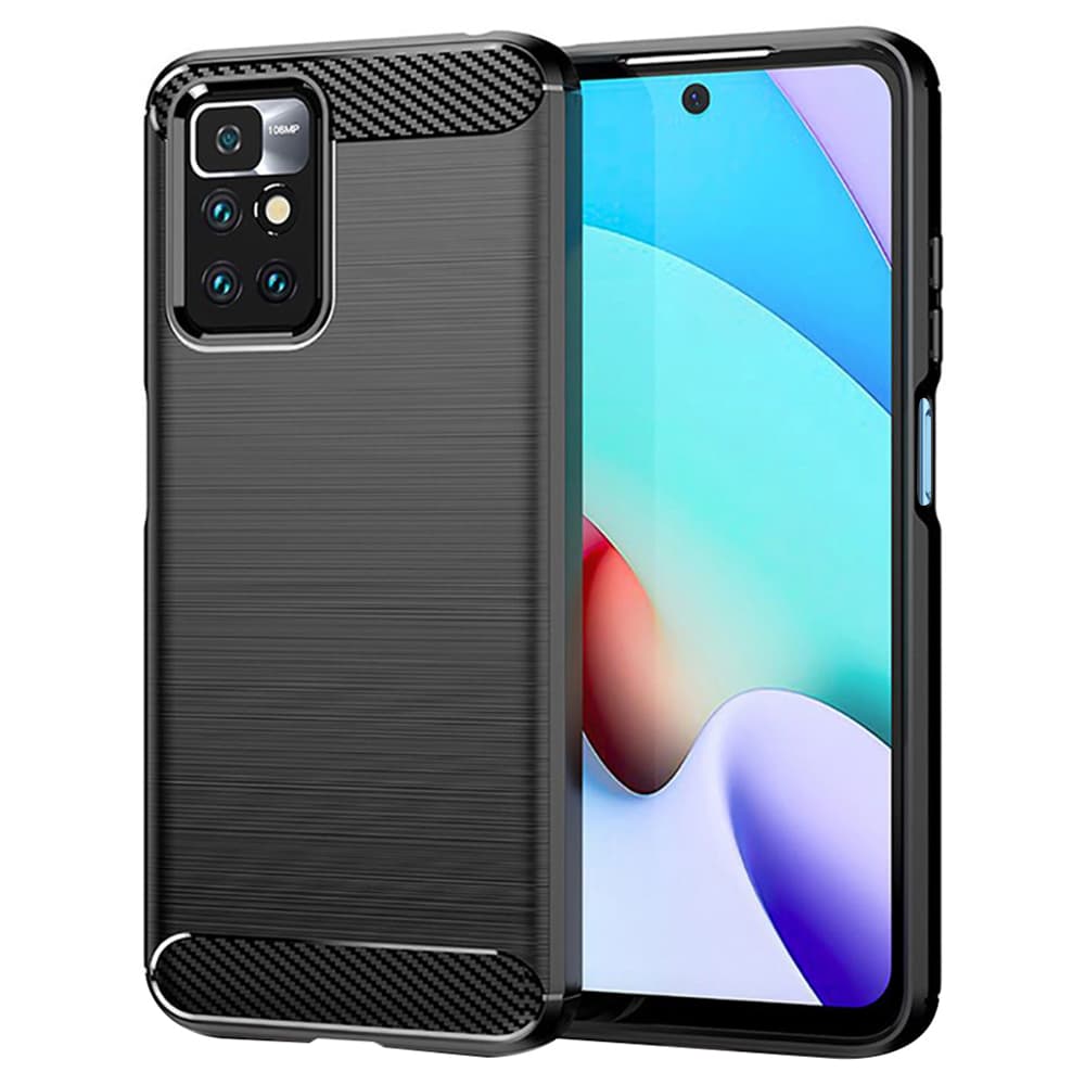 Techsuit Carbon Silicone Xiaomi Redmi 10 2021 2022 Černá - náhled 1