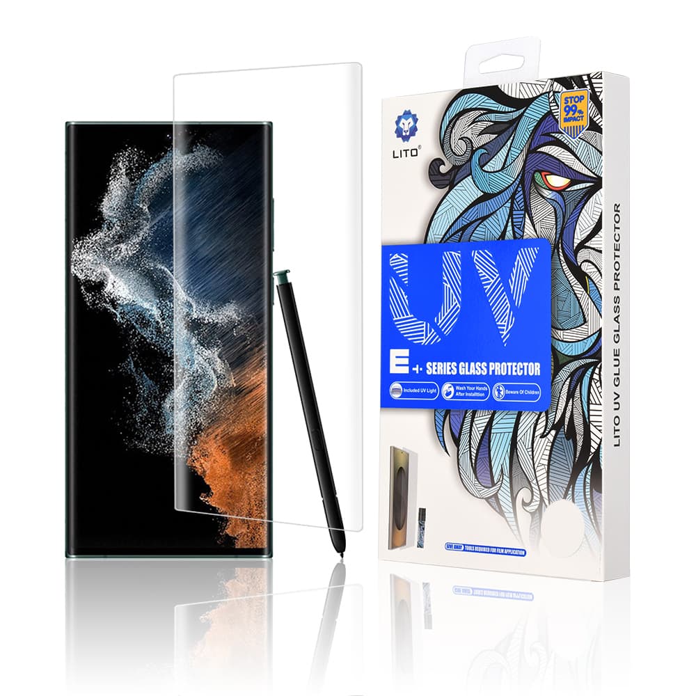 Lito 3D UV Sklo Samsung Galaxy S22 Ultra 5G Průhledné - náhled 1