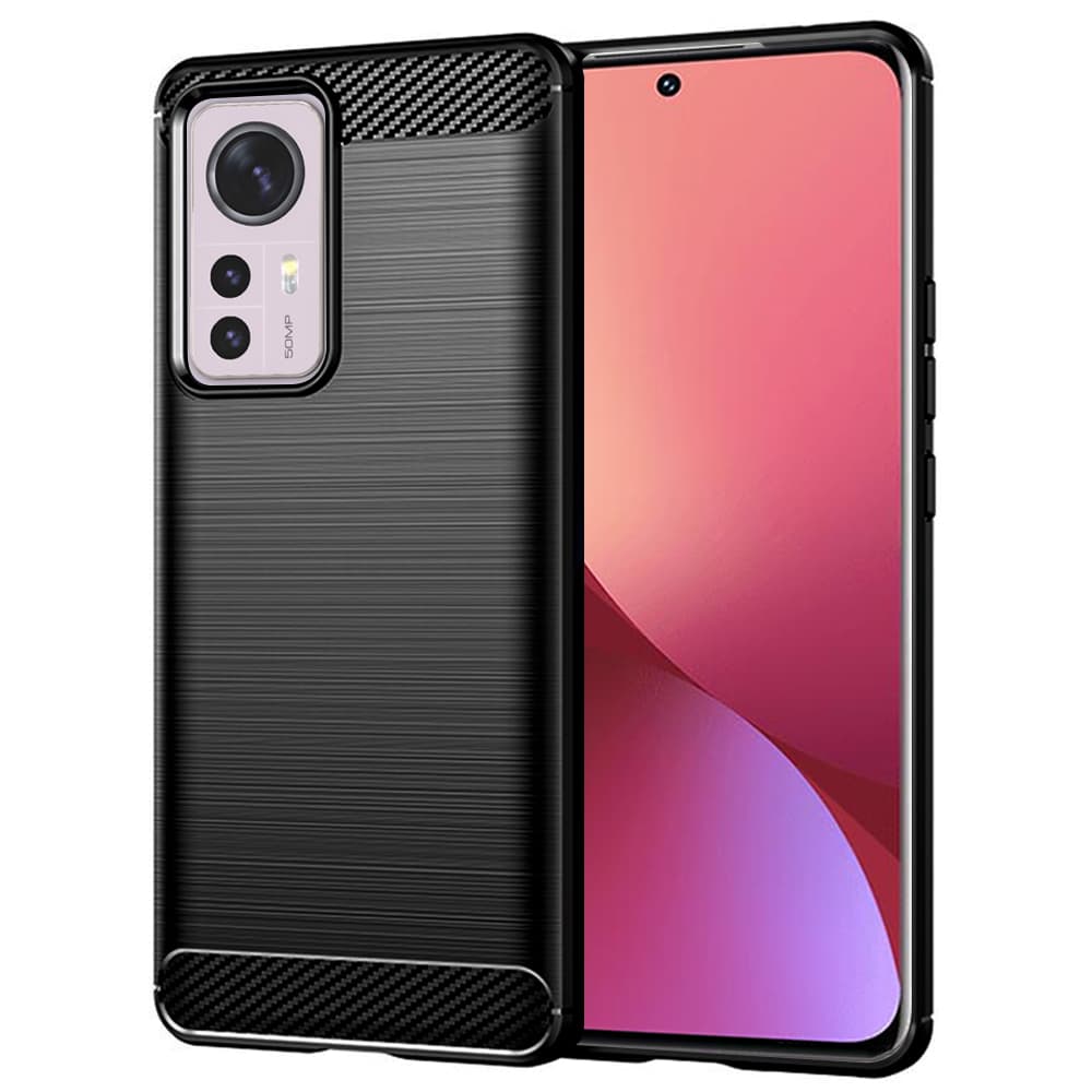 Techsuit Karbon Silikon Xiaomi 12 12X Černý - náhled 1