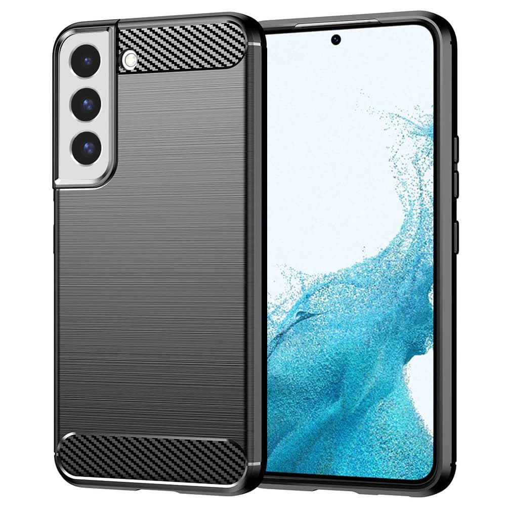 Techsuit Karbon Silikon Samsung Galaxy S22 Černý - náhled 1