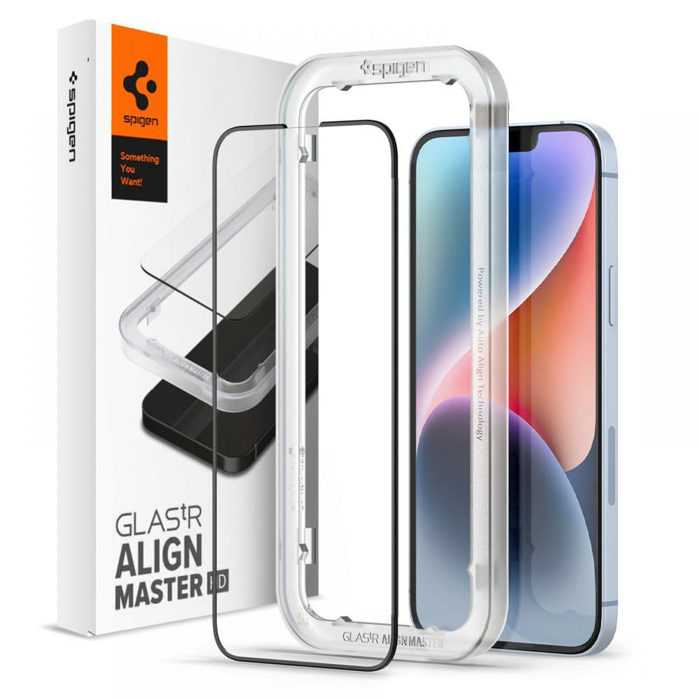 Spigen Glas.tR Align Master iPhone 13 13 Pro 14 16e Černá - náhled 1