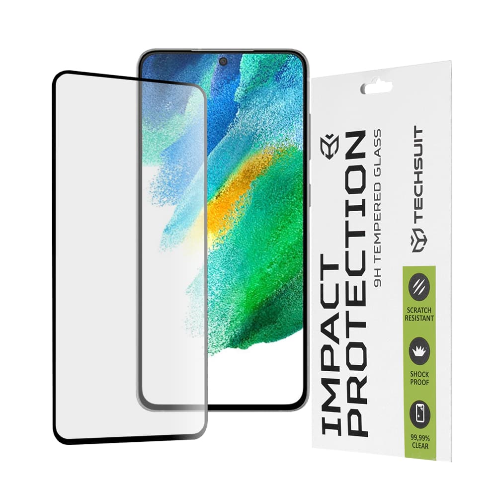 Techsuit 111D Celoplošné lepené sklo Samsung Galaxy S21 FE 5G Black - náhled 1