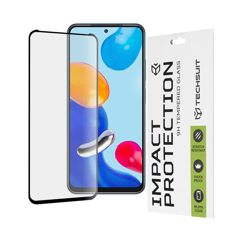 Techsuit 111D Celoplošné sklo Xiaomi Redmi Note 11 11S Poco M4 Pro Černé - náhled 1