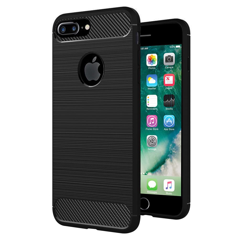 Techsuit Karbon Silikon iPhone 7 Plus Černý - náhled 1