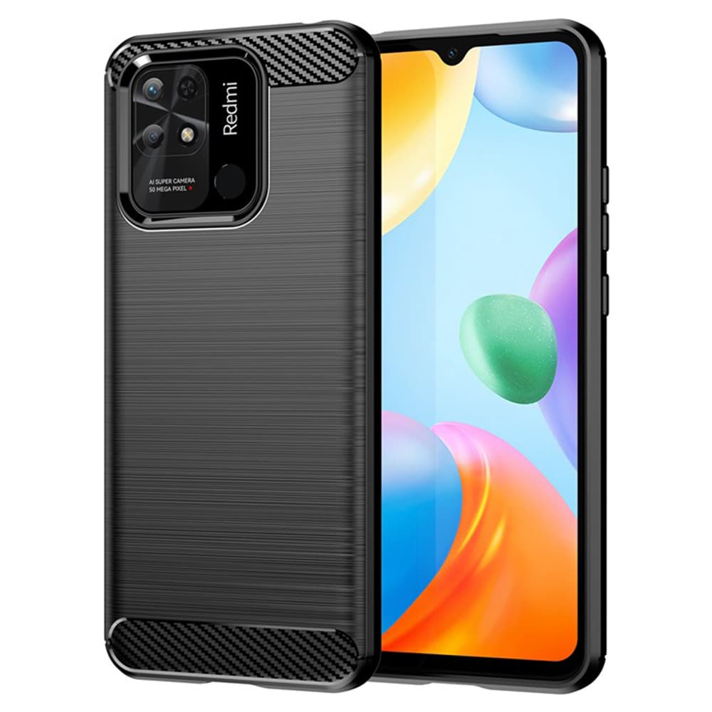 Techsuit Karbon Silikon Xiaomi Redmi 10C Černý - náhled 1