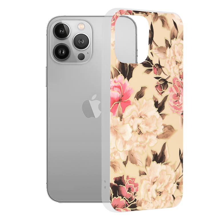 Techsuit Mramorová série iPhone 13 Pro Max Mary Berry Nude - náhled 1