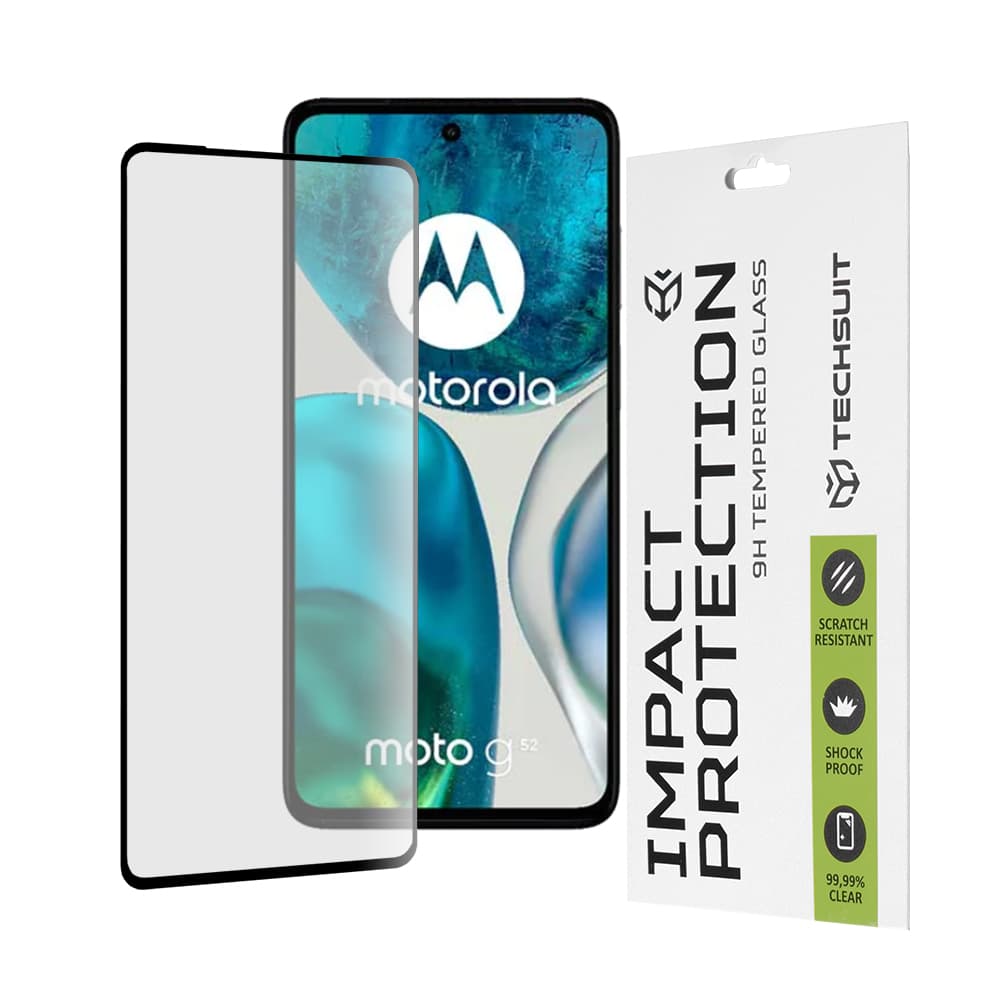Techsuit 111D Celolepené sklo Motorola Moto G52 G82 5G Black - náhled 1