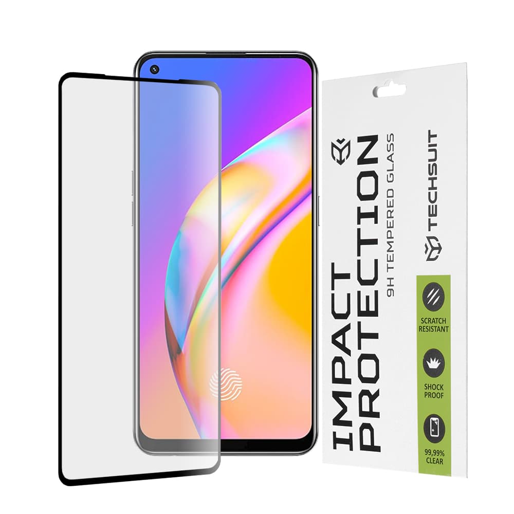Techsuit - 111D Celoplošné lepené sklo Černé pro Oppo A74 4G - náhled 1