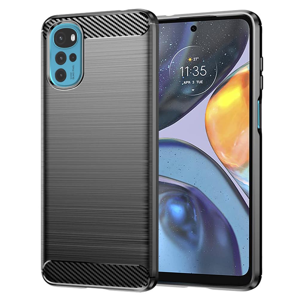 Techsuit Karbon Silikon Motorola Moto G22 Černý - náhled 1