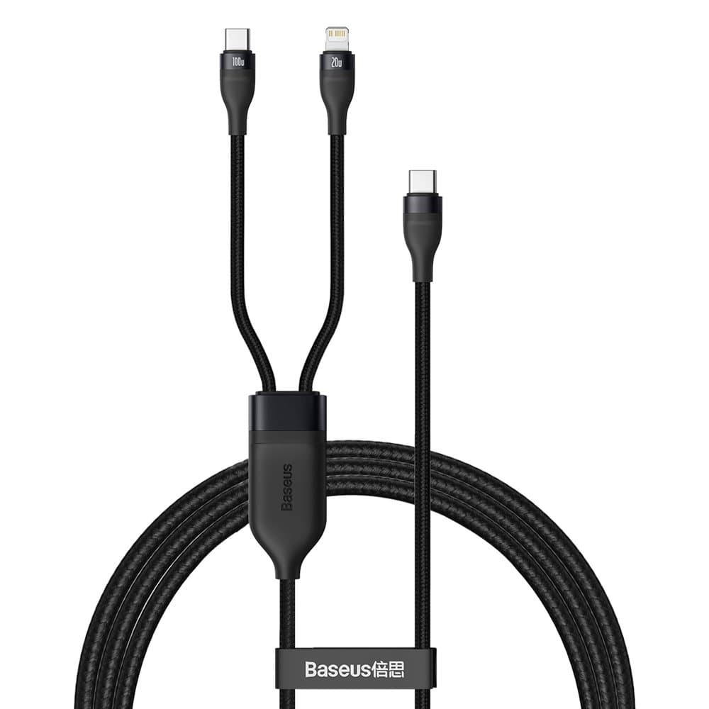 Baseus Kabel Flash Series 2v1 Type-C Lightning 100W 1.2m Černý - náhled 1