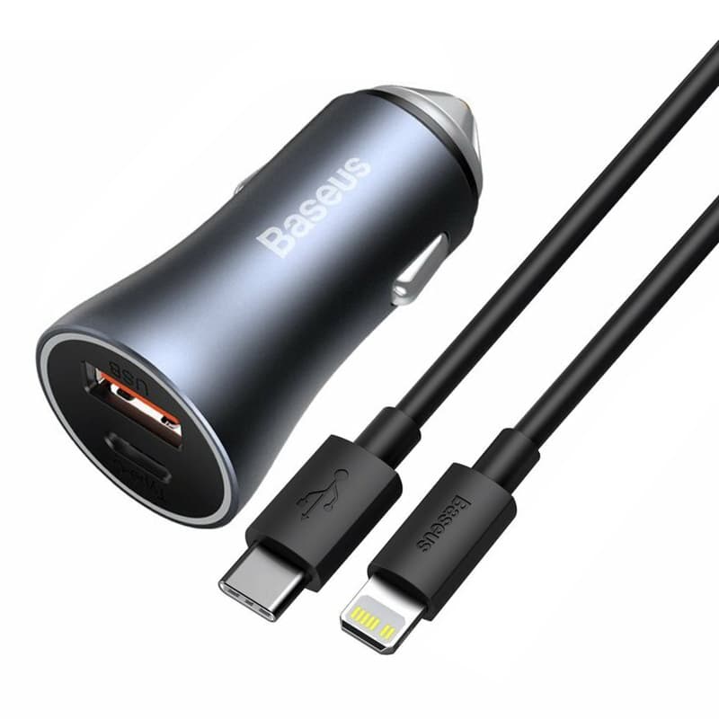 Baseus Autonabíječka Golden Pro 40W USB-A USB-C Tmavě šedá - náhled 1