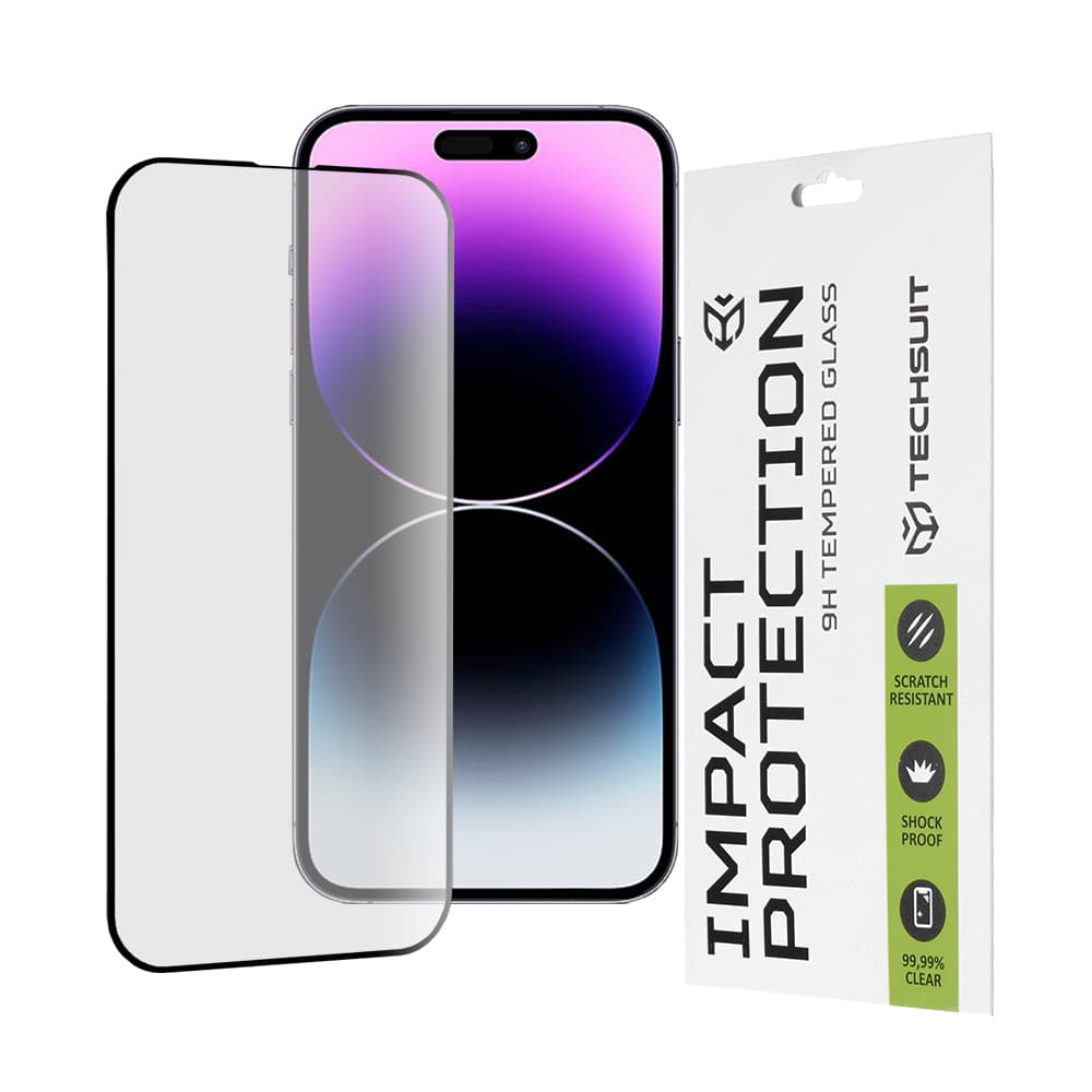 Techsuit 111D Celoplošné sklo iPhone 14 Pro Max Černé - náhled 1