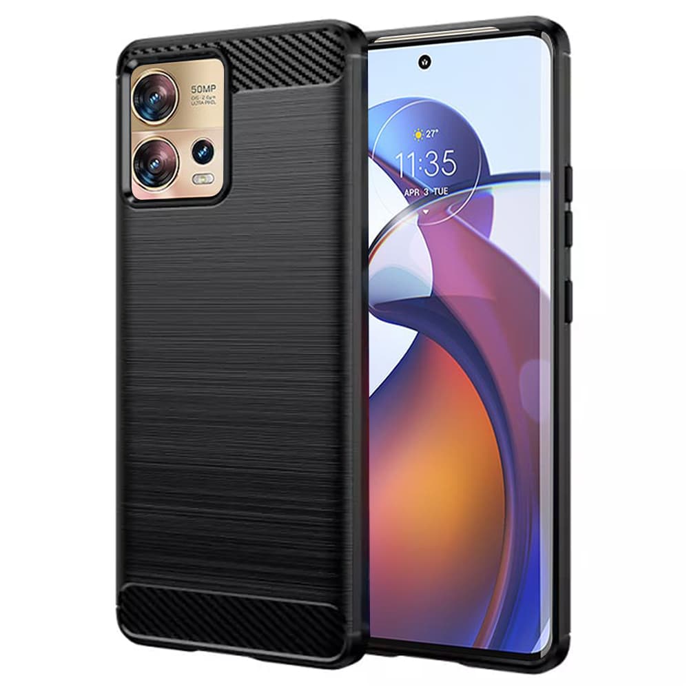Techsuit Karbon Silikon Motorola Edge 30 Fusion Černý - náhled 1
