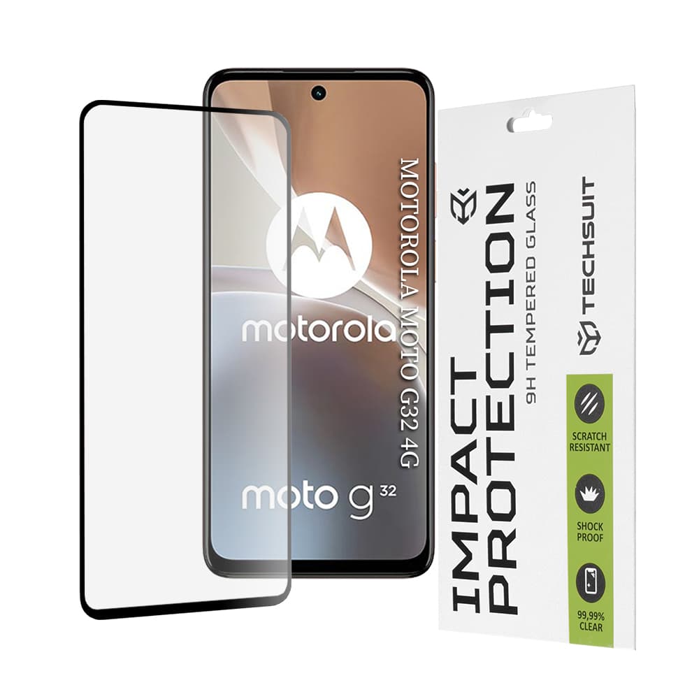 Techsuit 111D Celoplošné lepené sklo Motorola Moto G32 Black - náhled 1