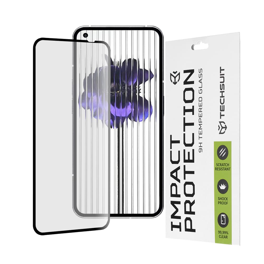 Techsuit 111D Celoplošné lepené sklo Nothing Phone (1) Černé - náhled 1