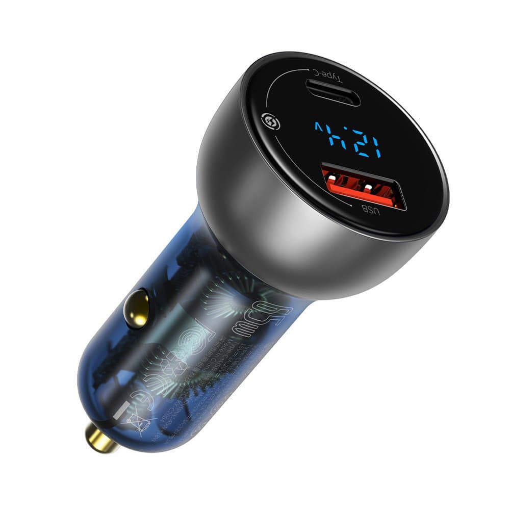 Baseus Nabíječka do auta CCKX-C0A s digitálním displejem PD65W QC4.0 - náhled 1