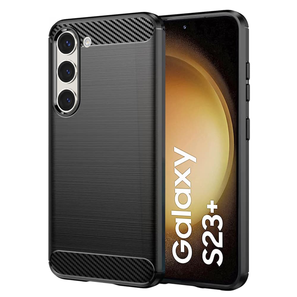 Techsuit Karbon Silikon Samsung Galaxy S23 Plus Černý - náhled 1