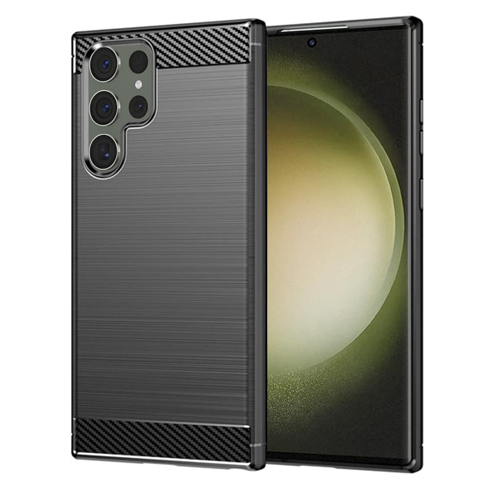 Techsuit Karbon Silikon Samsung Galaxy S23 Ultra Černý - náhled 1