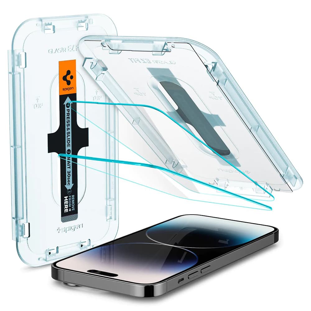 Spigen Glas.tR EZ-FIT 2 kusy iPhone 14 Pro Průhledné - náhled 1