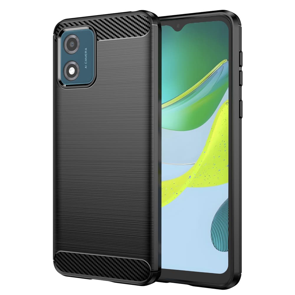 Techsuit Karbon Silikon Motorola Moto E13 Černý - náhled 1