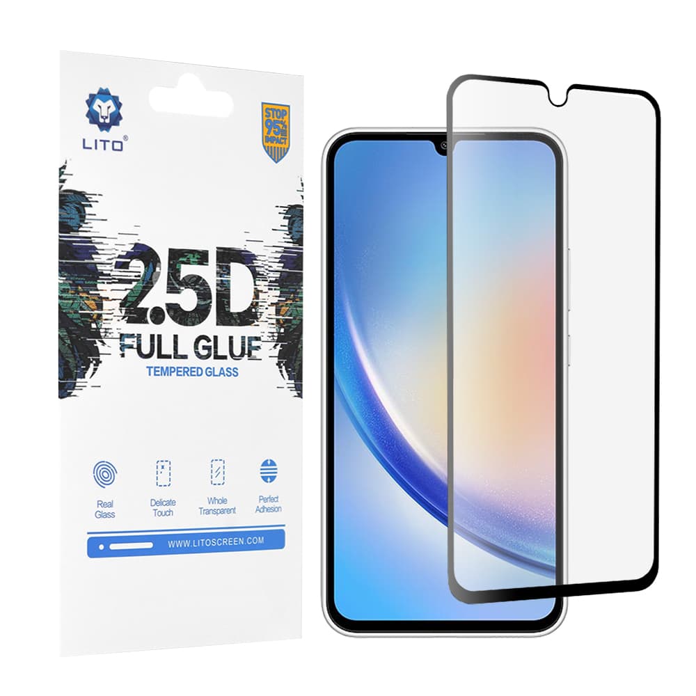 Lito 2.5D Celoplošné sklo Samsung Galaxy A34 5G Černé - náhled 1