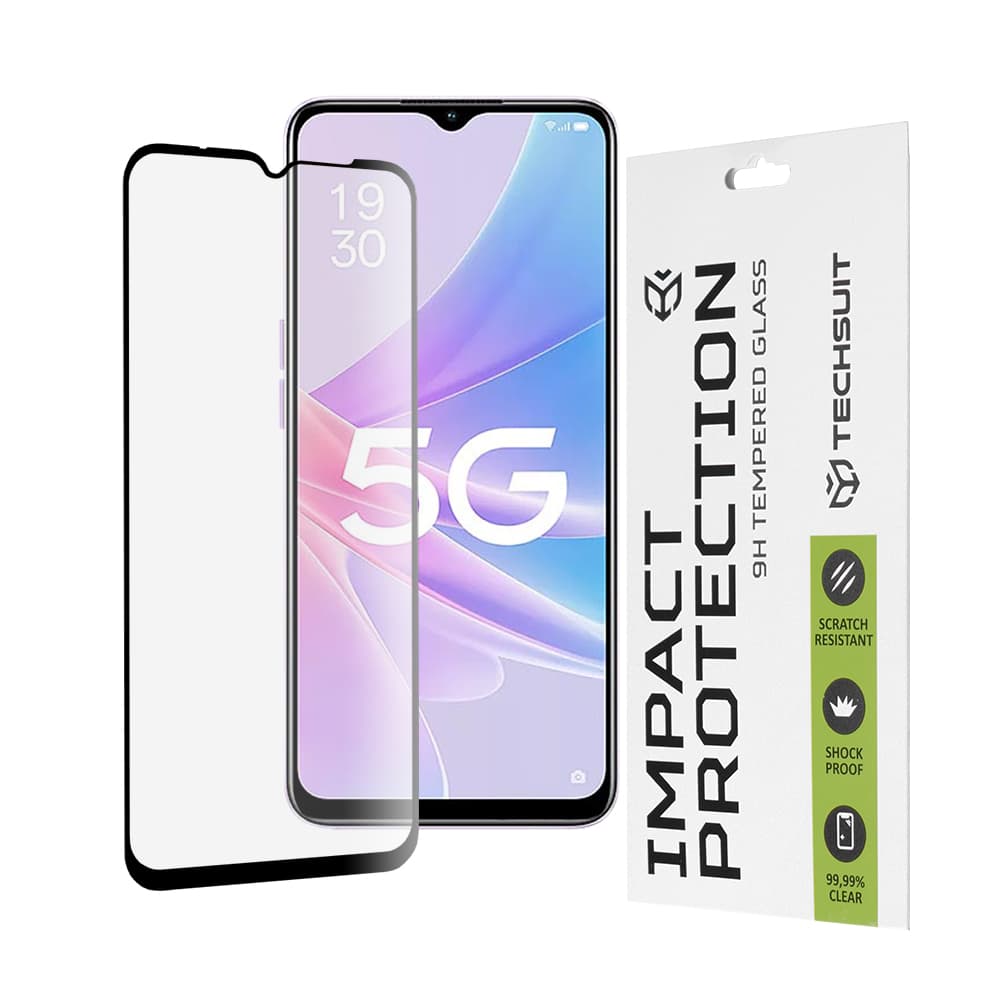 Techsuit 111D Celoplošné celolepicí sklo Oppo A58 5G A78 5G Černé - náhled 1