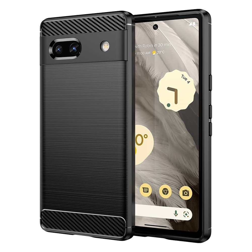 Techsuit Karbon Silikonové pouzdro Google Pixel 7a Černé - náhled 1