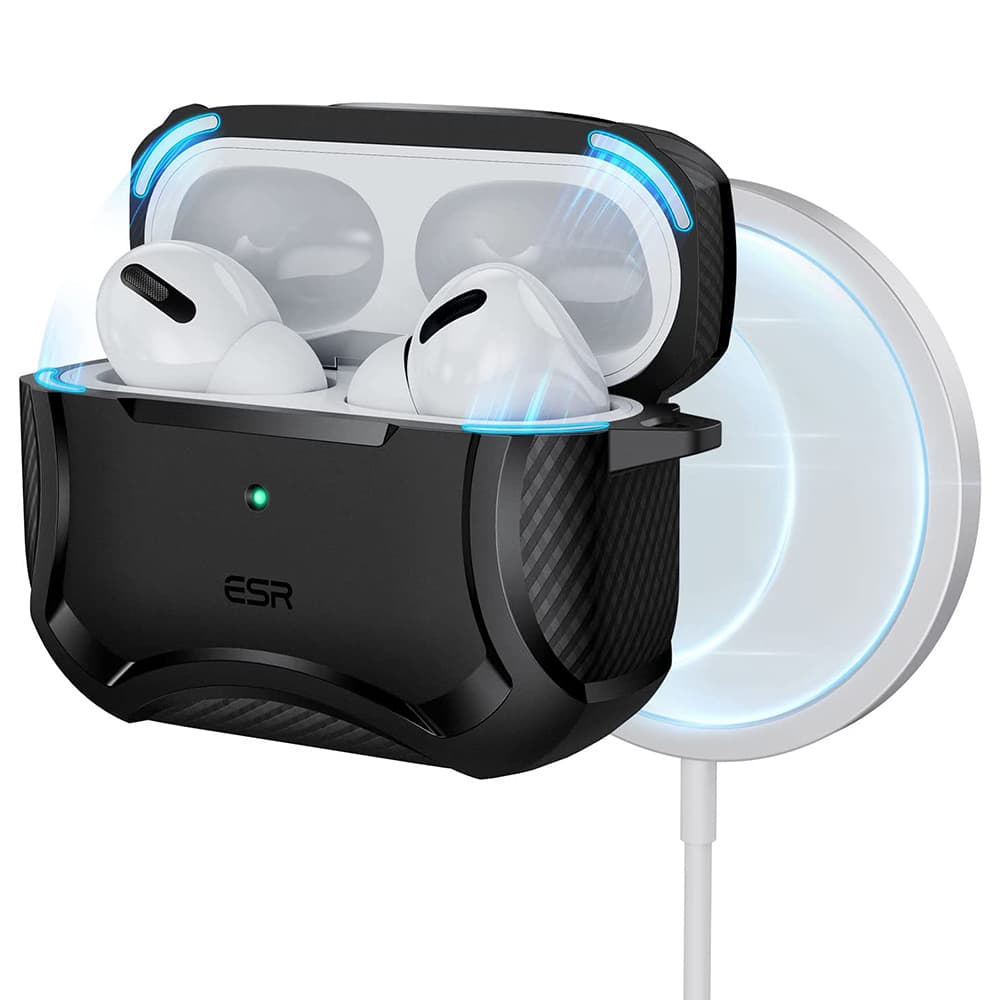 ESR Cyber Armor Odolné pouzdro HaloLock Apple AirPods Pro 1 2 Černá - náhled 1
