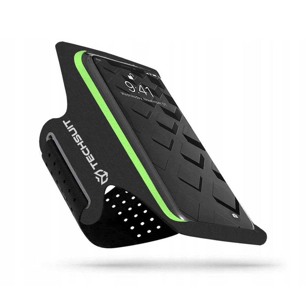 Techsuit Sportovní náramek TH10 max 6.5" Černozelený - náhled 1