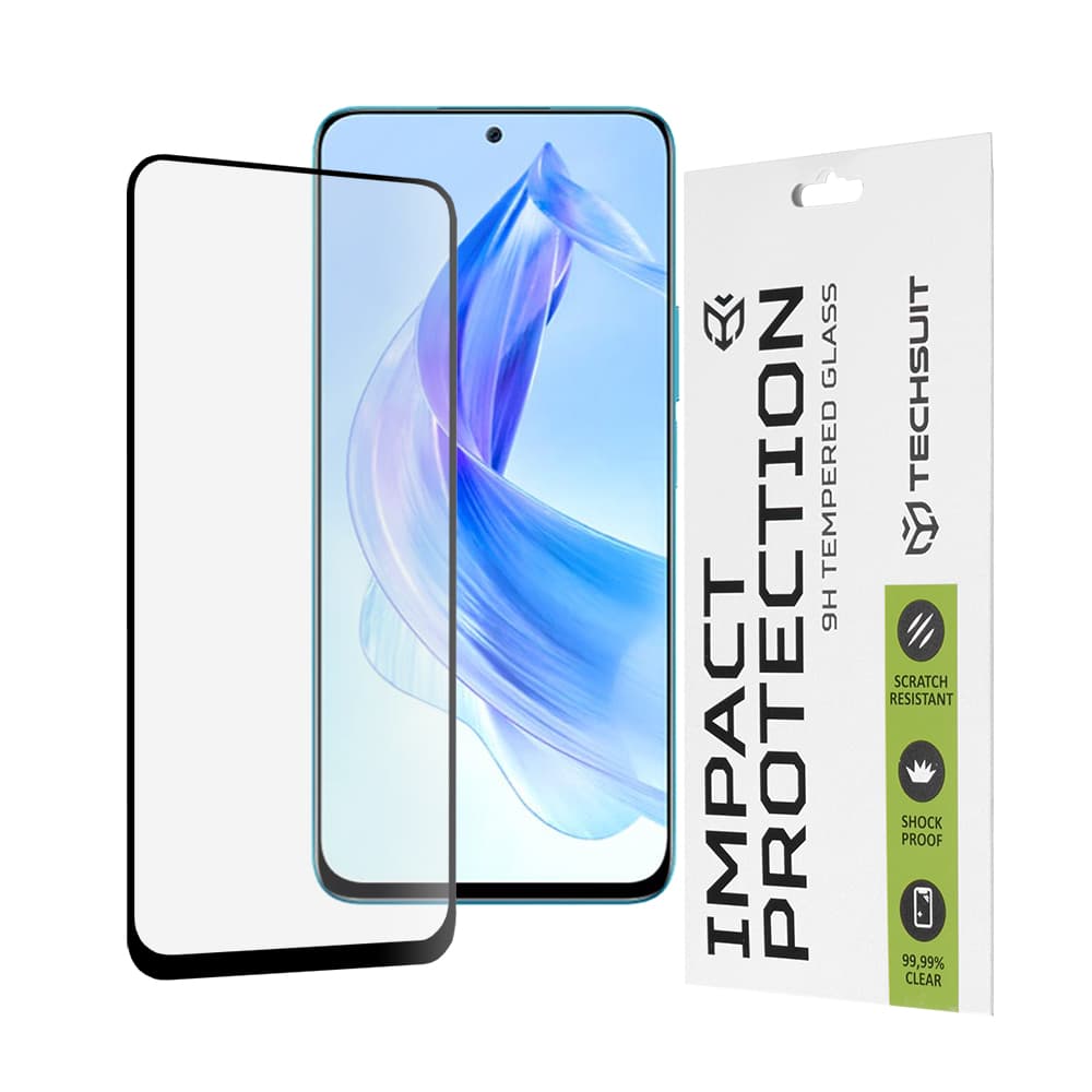 Techsuit 111D Celoplošné Celolepicí Sklo Honor 90 Lite Černé - náhled 1